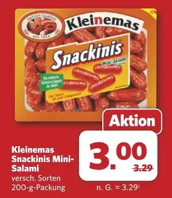 Combi Kleinemas Snackinis Mini- Salami aanbieding
