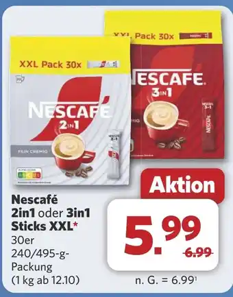Combi Nescafé 2in1 oder 3in1 Sticks XXL aanbieding
