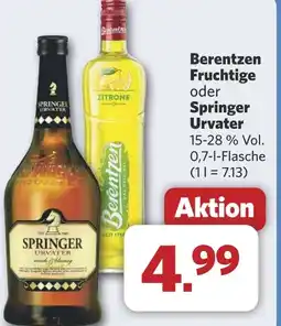 Combi Berentzen Fruchtige oder Springer Urvater aanbieding