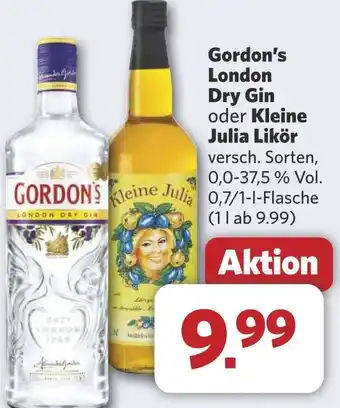 Combi Gordon's London Dry Gin oder Kleine Julia Likör aanbieding