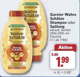 Combi Garnier Wahre Schätze Shampoo oder Spülung aanbieding