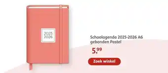 Bruna Schoolagenda 2025-2026 A6 gebonden Pastel aanbieding
