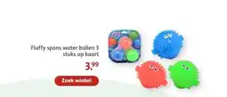 Bruna Fluffy spons water ballen 3 stuks op kaart aanbieding
