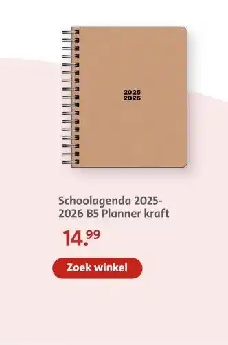 Bruna Schoolagenda 2025- 2026 B5 Planner kraft aanbieding