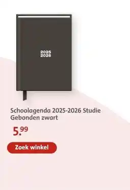Bruna Schoolagenda 2025-2026 Studie Gebonden zwart aanbieding
