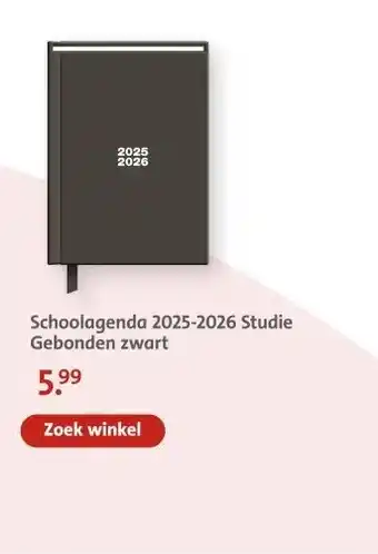 Bruna Schoolagenda 2025-2026 Studie Gebonden zwart aanbieding