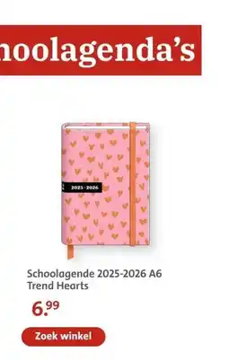 Bruna Schoolagende 2025-2026 A6 Trend Hearts aanbieding