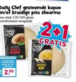 Boon`s Markt Daily Chef gestoomde bapao en/of kruidige pita shoarma aanbieding