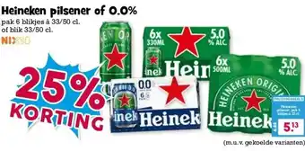 Boon`s Markt Heineken pilsener of 0.0% aanbieding