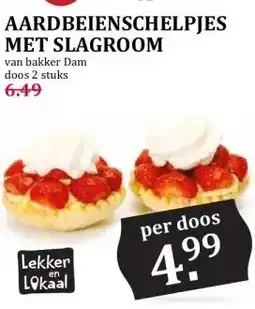 Boon`s Markt AARDBEIENSCHELPJES MET SLAGROOM aanbieding