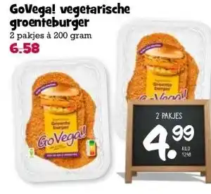 Boon`s Markt GoVega! vegetarische groenteburger 2 pakjes à 200 gram aanbieding