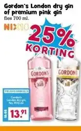 Boon`s Markt Gordon's London dry gin of premium pink gin fles 700 ml. aanbieding