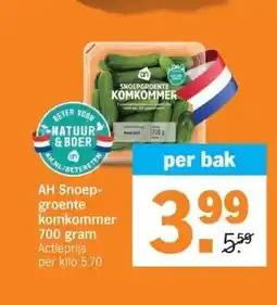 Albert Heijn AH Snoep- groente komkommer 700 gram aanbieding
