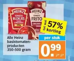 Albert Heijn Alle Heinz basistomaten- producten 350-500 gram aanbieding