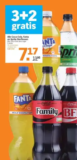 Albert Heijn Alle Coca-Cola, Fanta en Sprite literflessen en variëren van 6.87-7.17 aanbieding