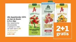 Albert Heijn Alle Appelsientje 100% en Van de Boom 0.75-1 liter aanbieding