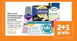 Albert Heijn Alle A-merk periodeverzorging en incontinentie- producten aanbieding