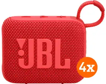 Coolblue JBL Go 4 Rood 4-pack aanbieding