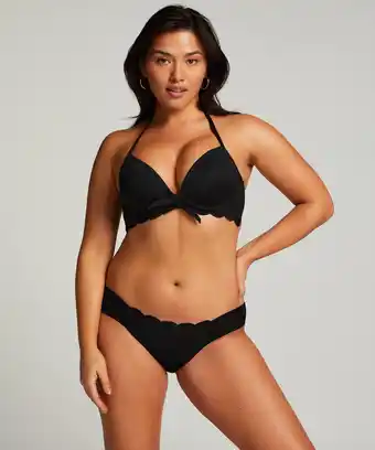 Hunkemoller Hunkemöller Rio Bikinibroekje Scallop Zwart aanbieding