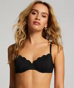 Hunkemoller Hunkemöller Niet-voorgevormde beugel bikinitop Scallop Zwart aanbieding