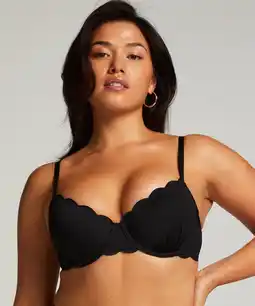 Hunkemoller Hunkemöller Voorgevormde beugel bikinitop Scallop Zwart aanbieding