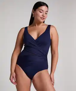 Hunkemoller Hunkemöller Badpak Shaping Shell Mesh Blauw aanbieding