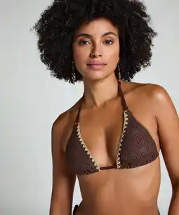 Hunkemoller Hunkemöller Triangel bikinitop crochet Bruin aanbieding