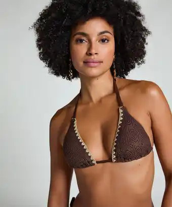 Hunkemoller Hunkemöller Triangel bikinitop crochet Bruin aanbieding
