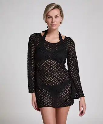 Hunkemoller Hunkemöller Crochet Strandjurk Zwart aanbieding