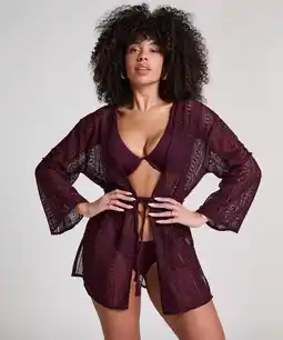 Hunkemoller Hunkemöller Gehaakte strandkaftan Paars aanbieding