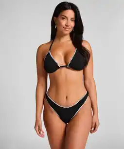 Hunkemoller Hunkemöller Hoog uitgesneden bikinibroekje Kenya Zwart aanbieding
