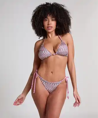 Hunkemoller Hunkemöller Hoog uitgesneden bikinibroekje Cali Roze aanbieding