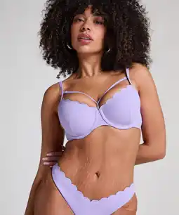 Hunkemoller Hunkemöller Voorgevormde beugel bikinitop Scallop Paars aanbieding