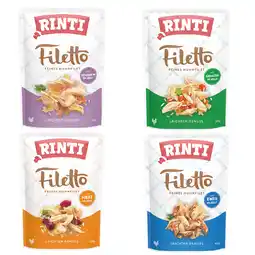 Zooplus 8x100g RINTI Filetto Pouch in Jelly Mix (4 smaken) nat hondenvoer aanbieding