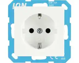 Hornbach ION INDUSTRIES V1/J1 Stopcontact 1-voudig RA alpin wit glans aanbieding