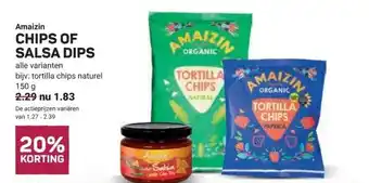 Ekoplaza Amaizin CHIPS OF SALSA DIPS aanbieding
