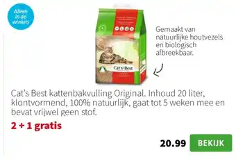 Intratuin Cat's Best kattenbakvulling Original aanbieding
