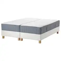 IKEA EspevÄr/vÅgstranda Lattenmatrasbodem met poten, wit/stevig/middelhard lichtblauw, 160x200 cm aanbieding