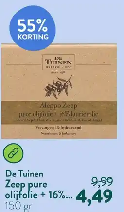 Holland & Barrett De Tuinen Zeep pure olijfolie + 16% aanbieding
