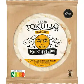 Jumbo No Fairytales Naturel Tortilla 5 stuks, 200g aanbieding