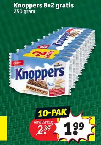 Kruidvat Knoppers 8+2 gratis 250g aanbieding