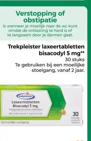 Trekpleister Trekpleister laxeertabletten bisacodyl 5 mg 30 stuks aanbieding
