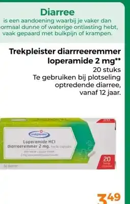 Trekpleister Trekpleister diarreeremmer loperamide 2 mg** 20 stuks aanbieding