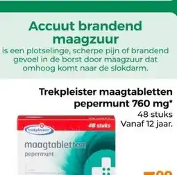 Trekpleister Trekpleister maagtabletten pepermunt 760 mg* 48 stuks aanbieding