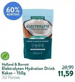 Holland & Barrett Elektrolyten Hydration Drink Kokos – 150g aanbieding