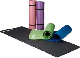 Bol.com Relaxdays yogamat dik - sportmat - workout matje - jogamat - joga matje - mat - 60 x 180 - grijs aanbieding