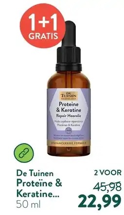 Holland & Barrett De Tuinen Proteine & Keratine Repair Haarolie aanbieding