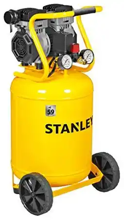 Amazon STANLEY Siltek Verticale stille compressor 1,3 pk, geel, 39 x 39 x 87 cm aanbieding