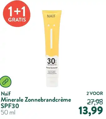 Holland & Barrett Naïf Minerale Zonnebrandcrème SPF30 aanbieding