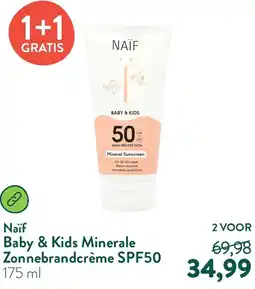 Holland & Barrett Naïf Baby & Kids Minerale Zonnebrandcrème SPF50 aanbieding